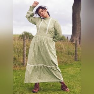 Laura Ashley X Joanie - Avalon Campion Floral Print High Neck Prairie Dress 14